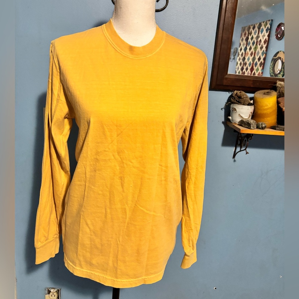 Comfort Colors, Mustard Yellow, Long Sleeve, Tee